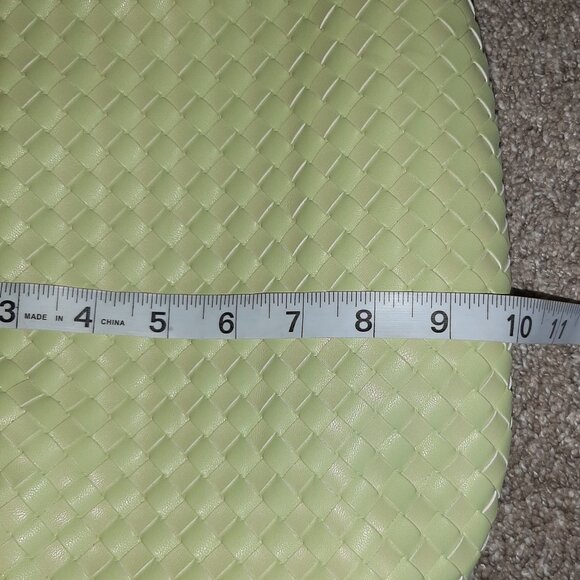 Melie Bianco Brigitte Woven Light Yellow Green Vegan Leather Bag - Picture 11 of 12